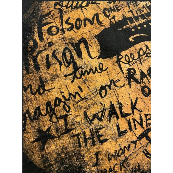 Men's Johnny Cash Guitar Song Titles T Shirt-Sz XL - Picture 3 of 9